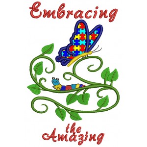 Embracing The Amazing Autism Awareness Butterfly Applique Machine Embroidery Design Digitized Pattern